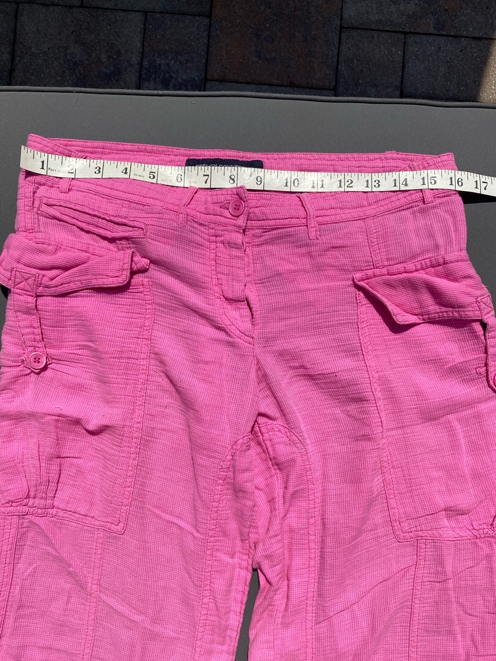 Vintage French Connection Low Rise Hot Pink Cargo-Style Pants Y2K Size 6 - Picture 3 of 5